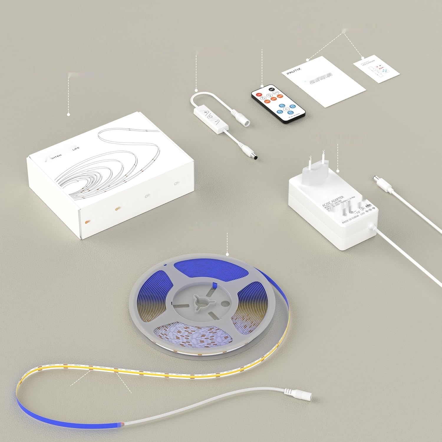 PAUTIX COB LED Strip Ciepła biel 2700 K, 3 m 480 LED/m, ściemnialna.