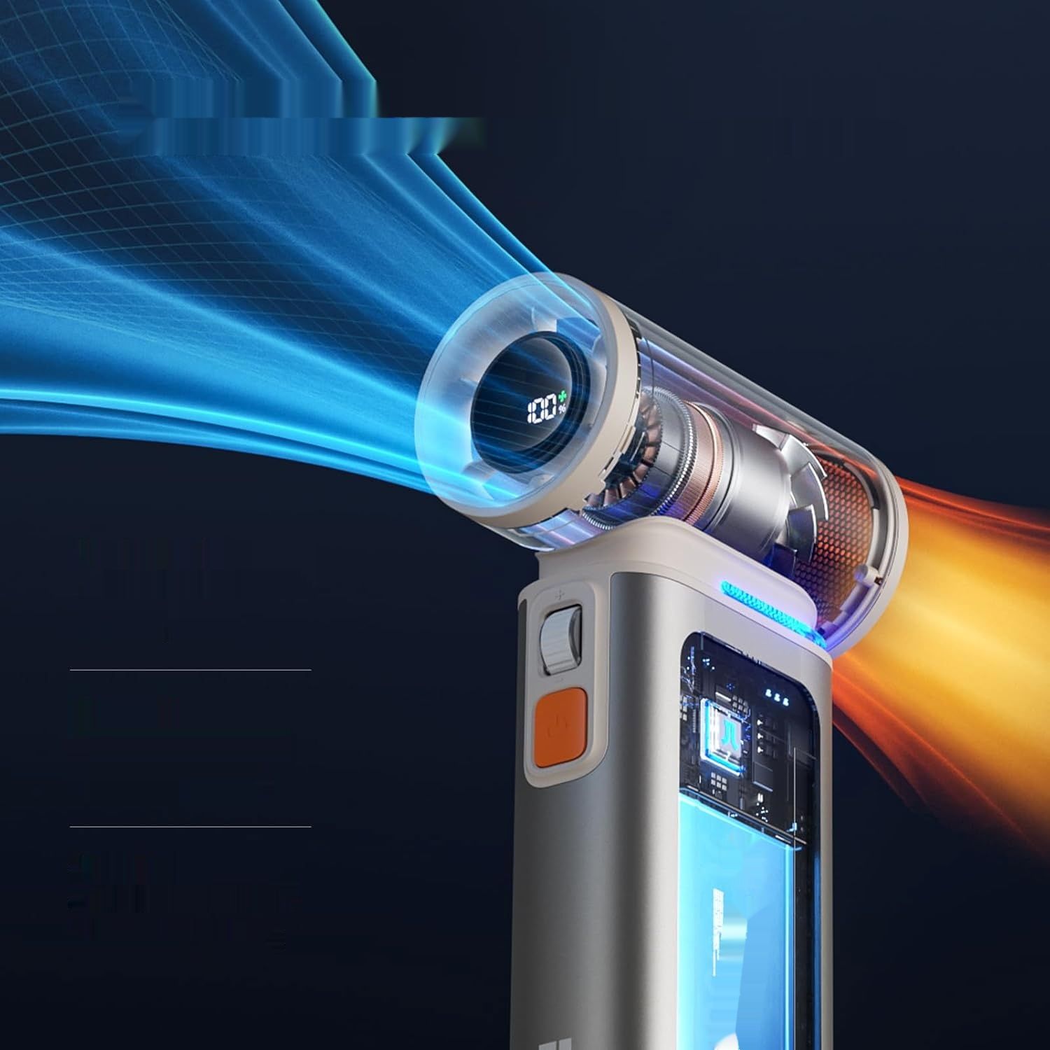 JISULIFE Mini wentylator 2 w 1 z funkcją Air-Duster, brązowy