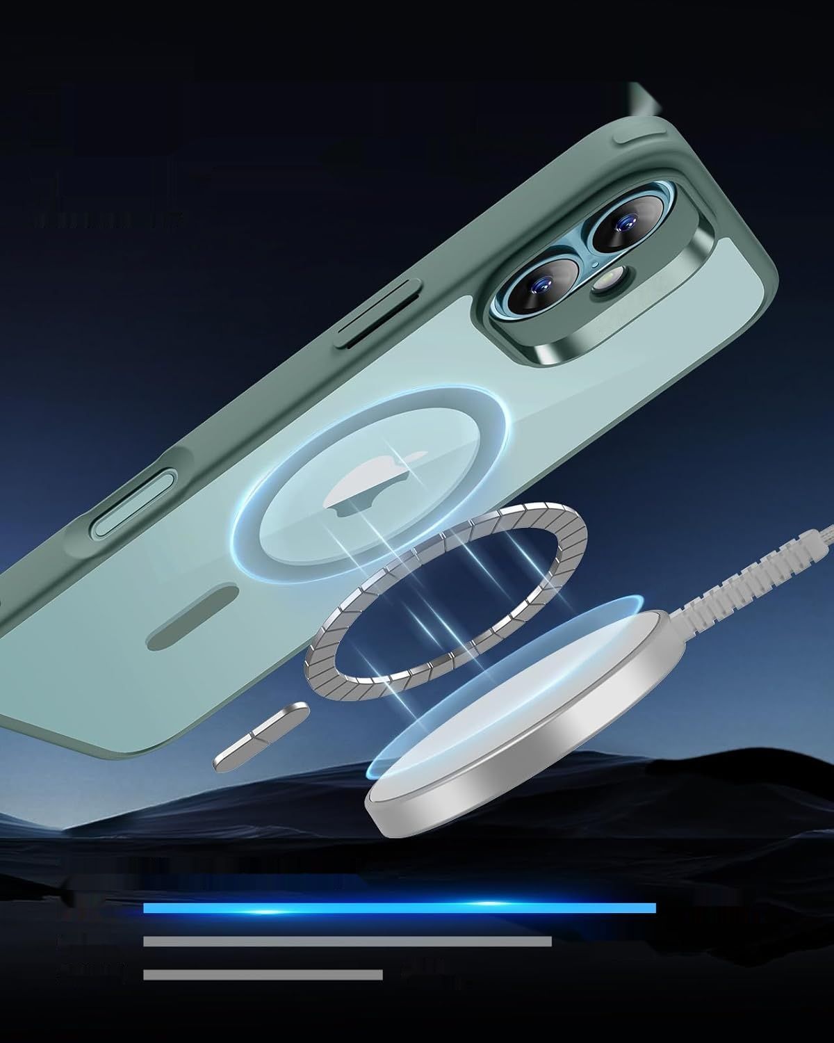 ESR dla 16 etui z MagSafe, HaloLock, Przezroczysty Zielony