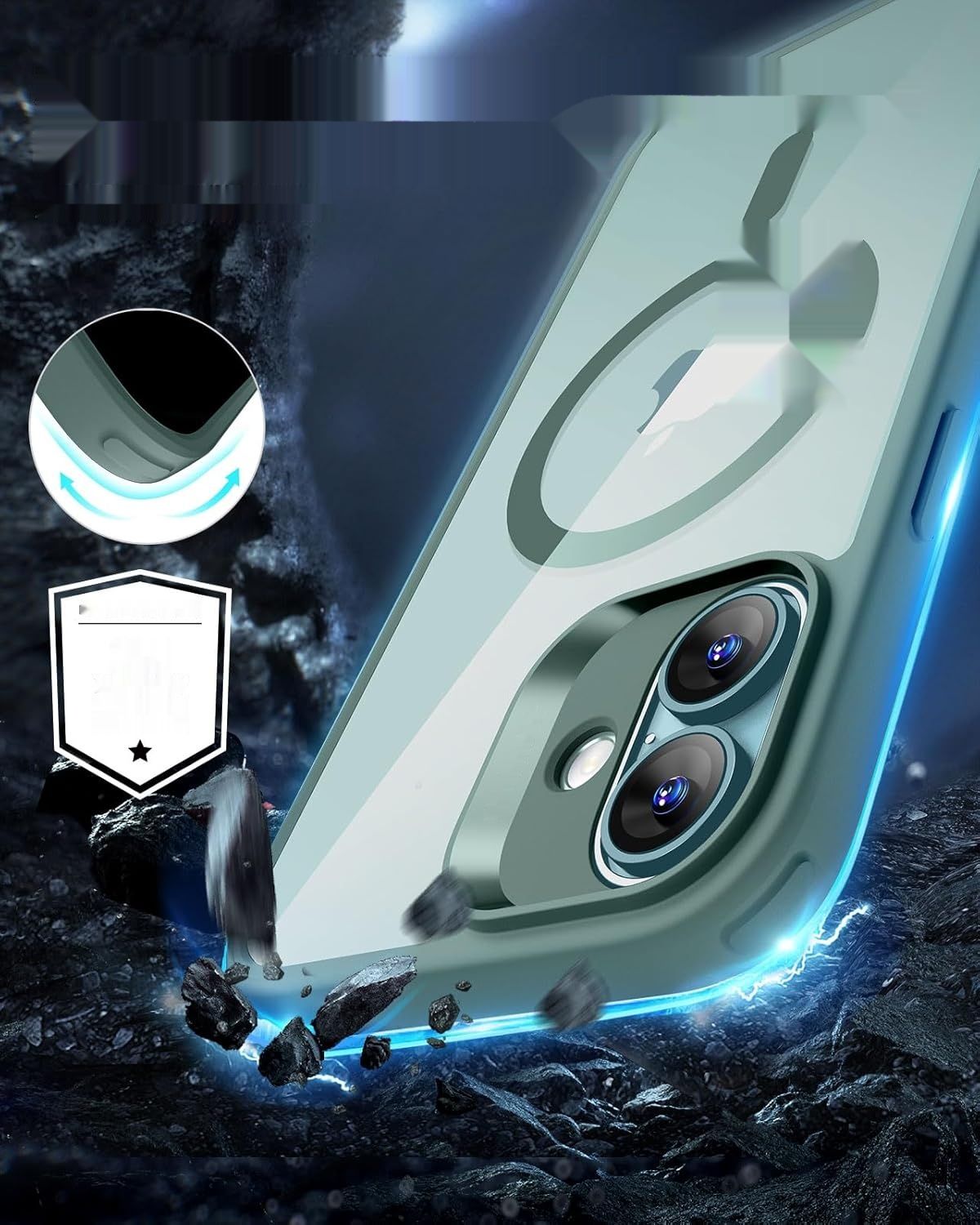 ESR dla 16 etui z MagSafe, HaloLock, Przezroczysty Zielony