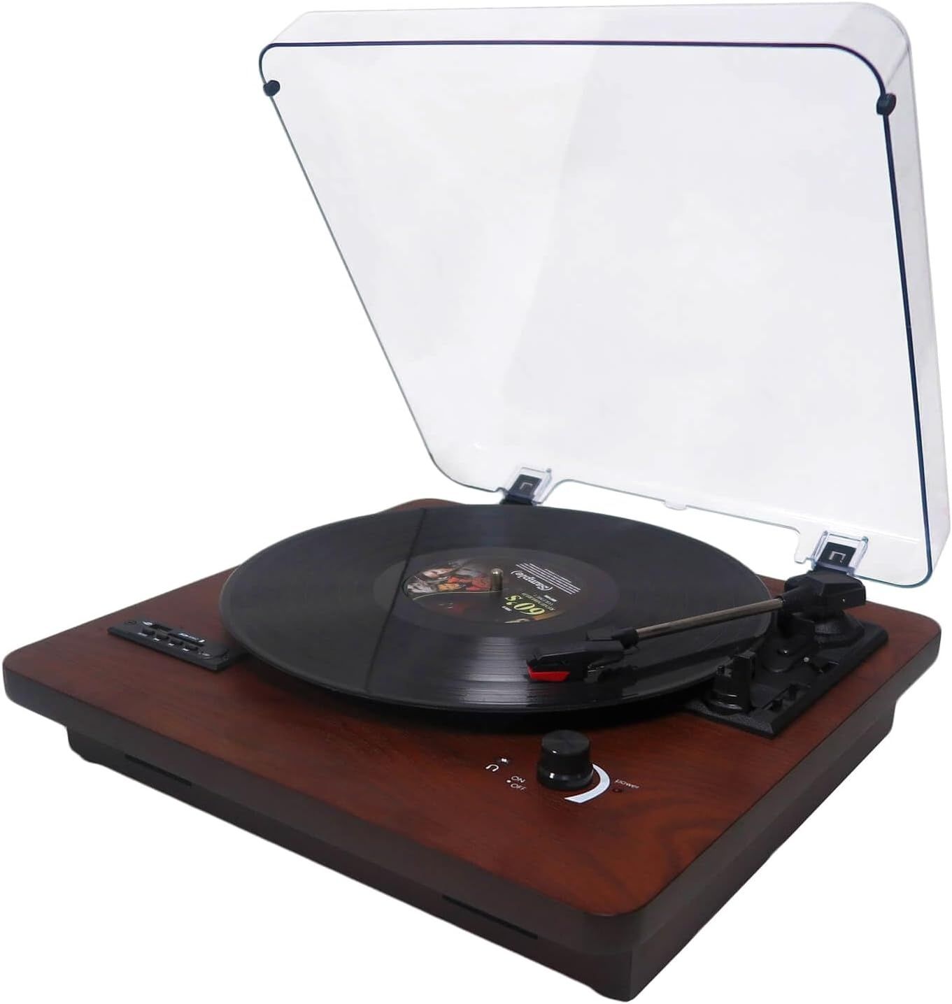 DLITIME Gramofon Bluetooth, Vintage Gramofon Trzy Prędkości, Radio FM