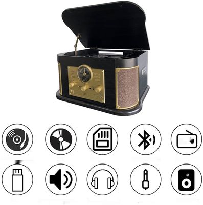 DLITIME Gramofon z głośnikami i Bluetooth, Retro System Stereo