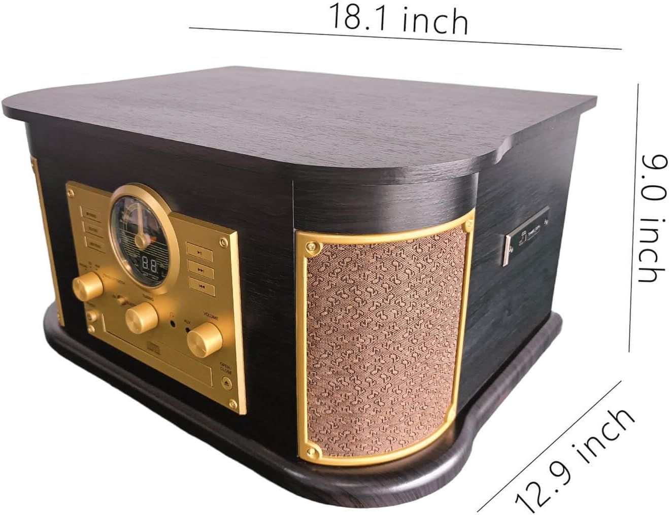 DLITIME Gramofon z głośnikami i Bluetooth, Retro System Stereo