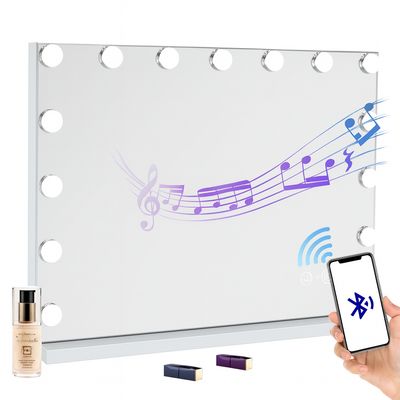 FENCHILIN Hollywood lustro z głośnikiem, USB, lusterko do makijażu