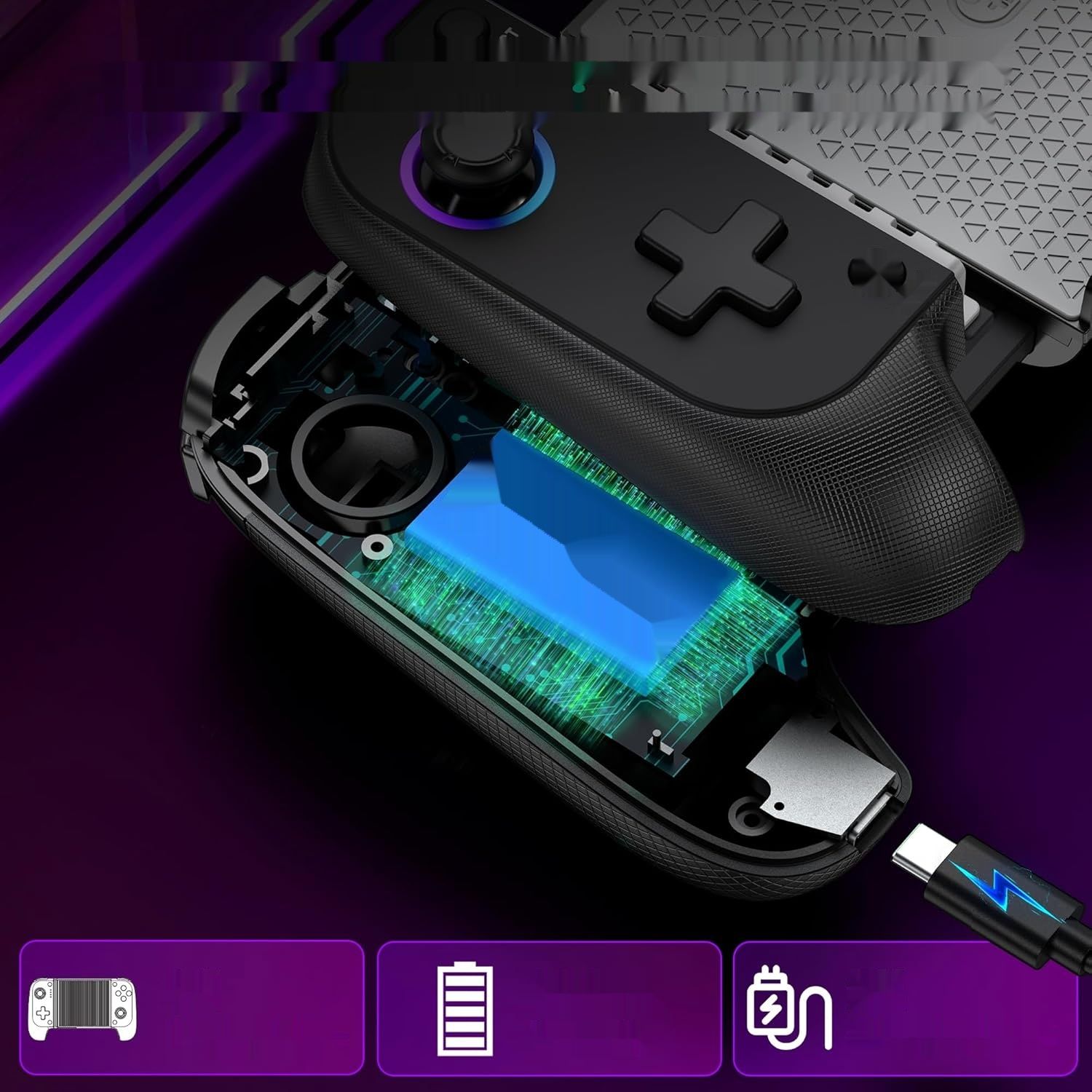 HASACOOL Mobilny Gamepad Mobilny, Bezprzewodowy Joystick RGB