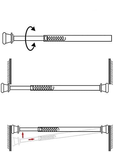 Goowin 25-40 cm Pręt Napinający Bez Wiercenia (Czarny)
