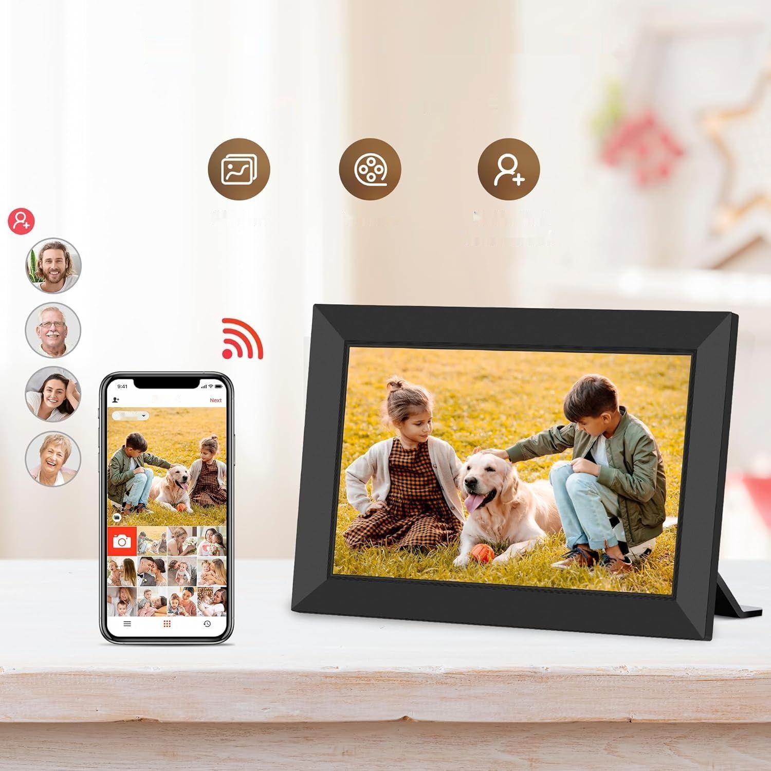 Cyfrowa ramka na zdjęcia Frameo WLAN, 10.1 cala, HD 1280 x 800 IPS