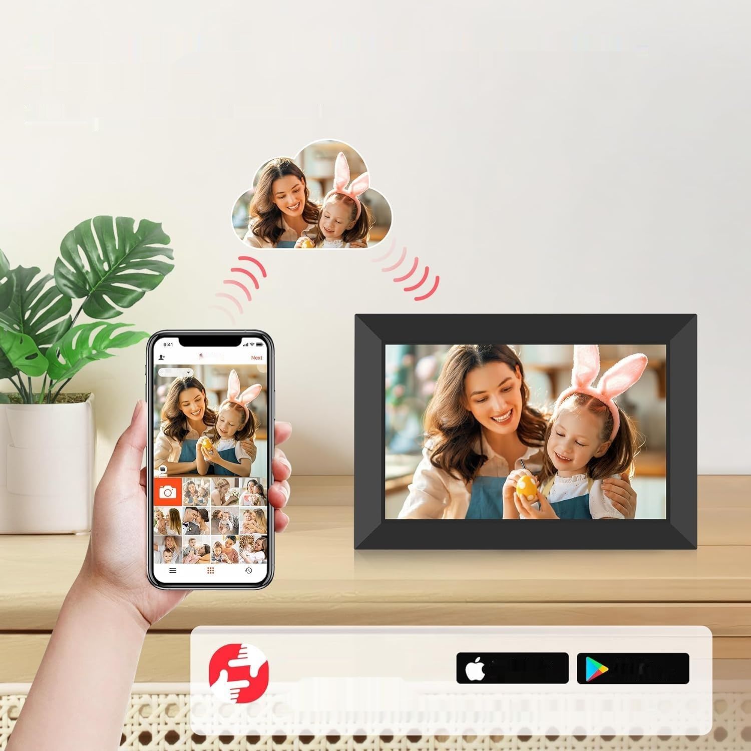 Cyfrowa ramka na zdjęcia Frameo WLAN, 10.1 cala, HD 1280 x 800 IPS