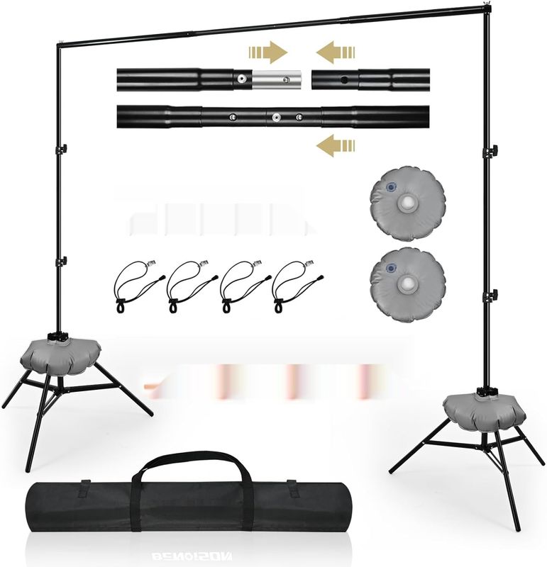 BENOISON Stojak na Tło Fotograficzne - 2 x 3 m Regulowany System Tła