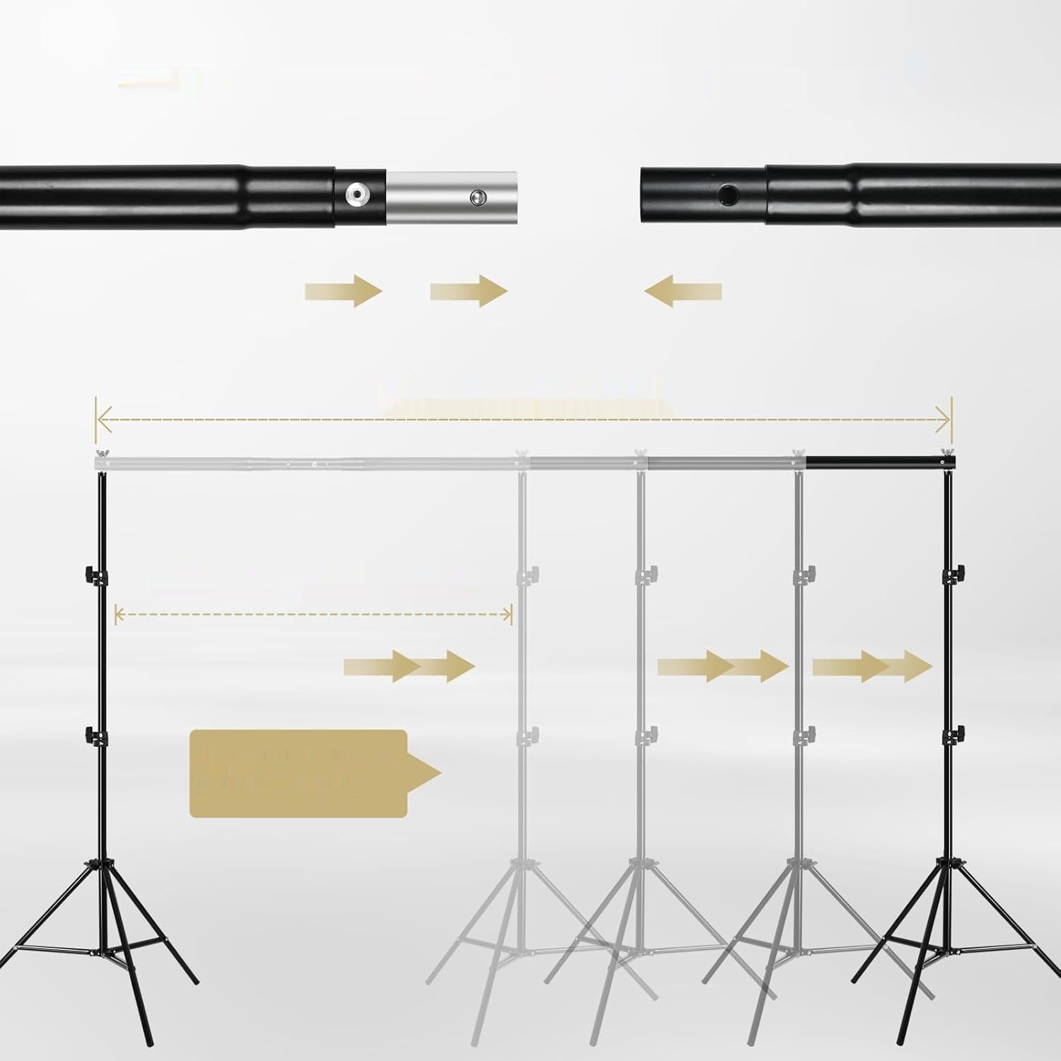BENOISON Stojak na Tło Fotograficzne - 2 x 3 m Regulowany System Tła