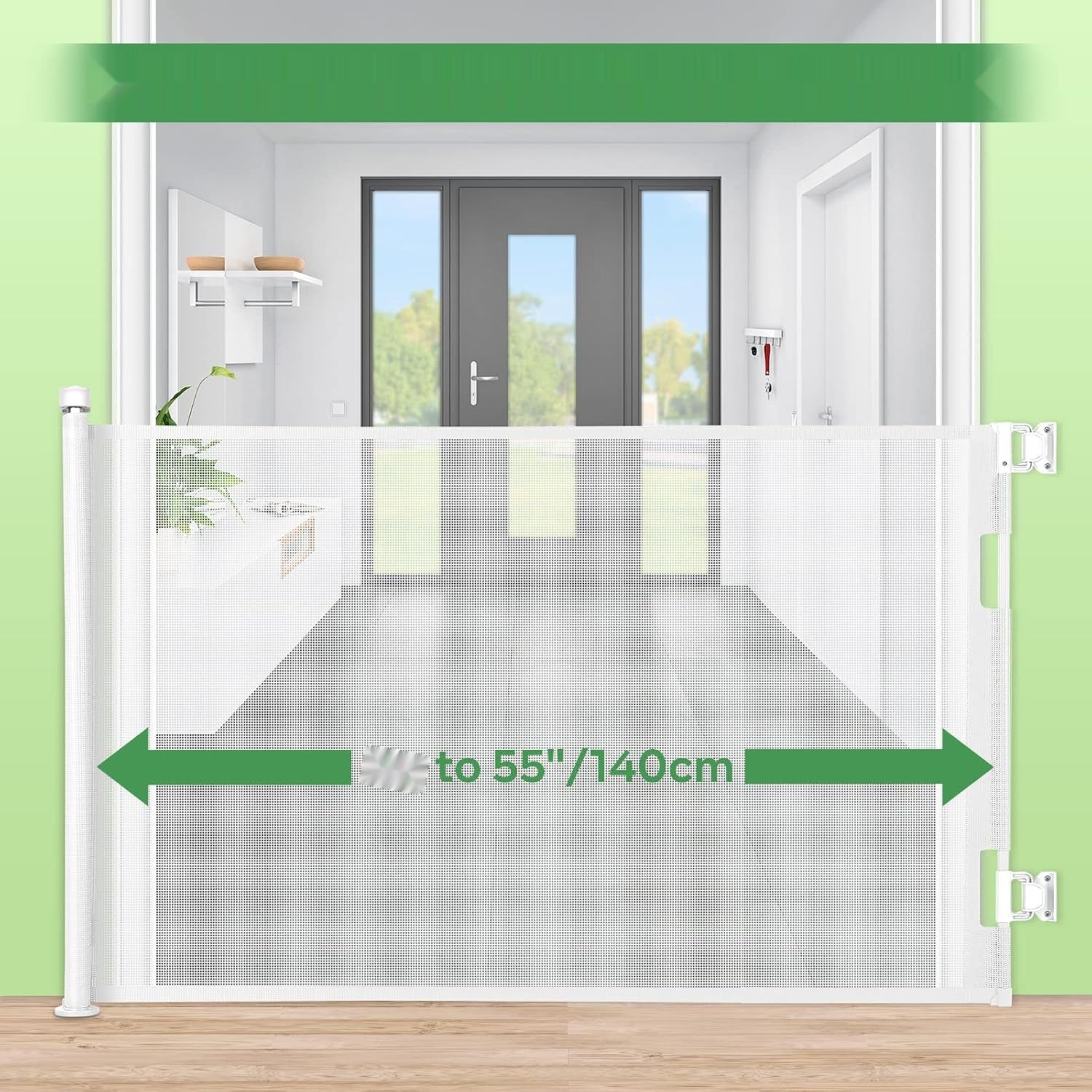 MYPIN Rozsuwana Barierka Schodowa dla Dzieci i Zwierząt Domowych