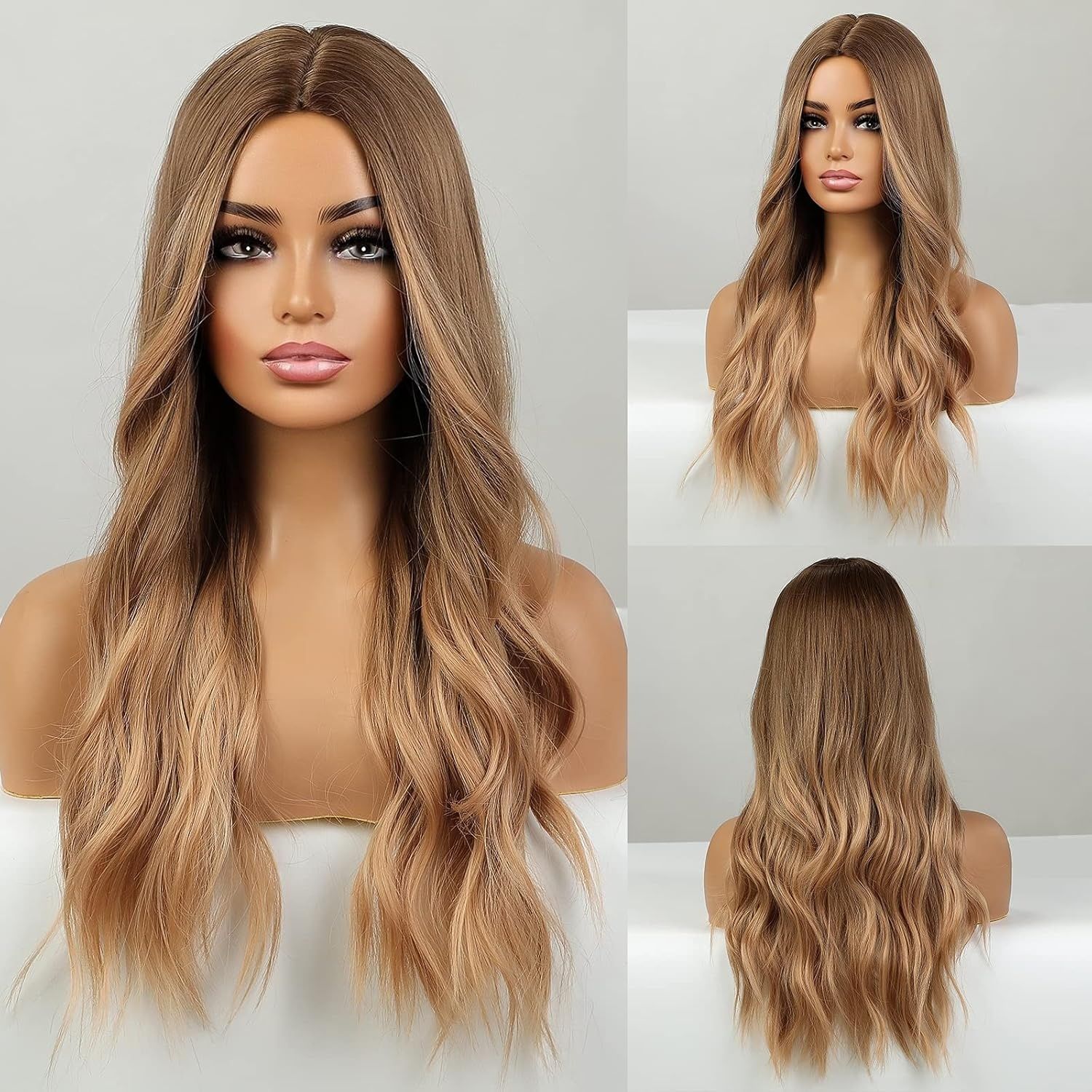 HAIRCUBE Długa Blond Peruka dla Kobiet, Naturalna Syntetyczna Peruka