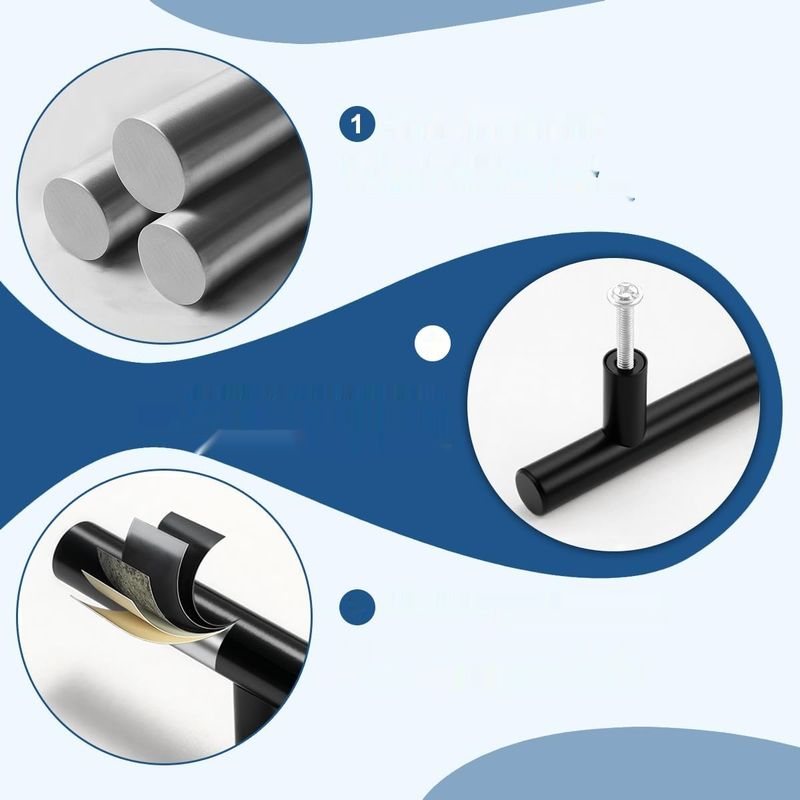 Uchwyty Drenky, czarne, zestaw 10 uchwytów, 64 mm, 100 mm długość