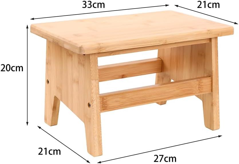 Balama Taboret, bambusowy, solidny stołek, 33 x 21 x 20 cm, do 100 kg