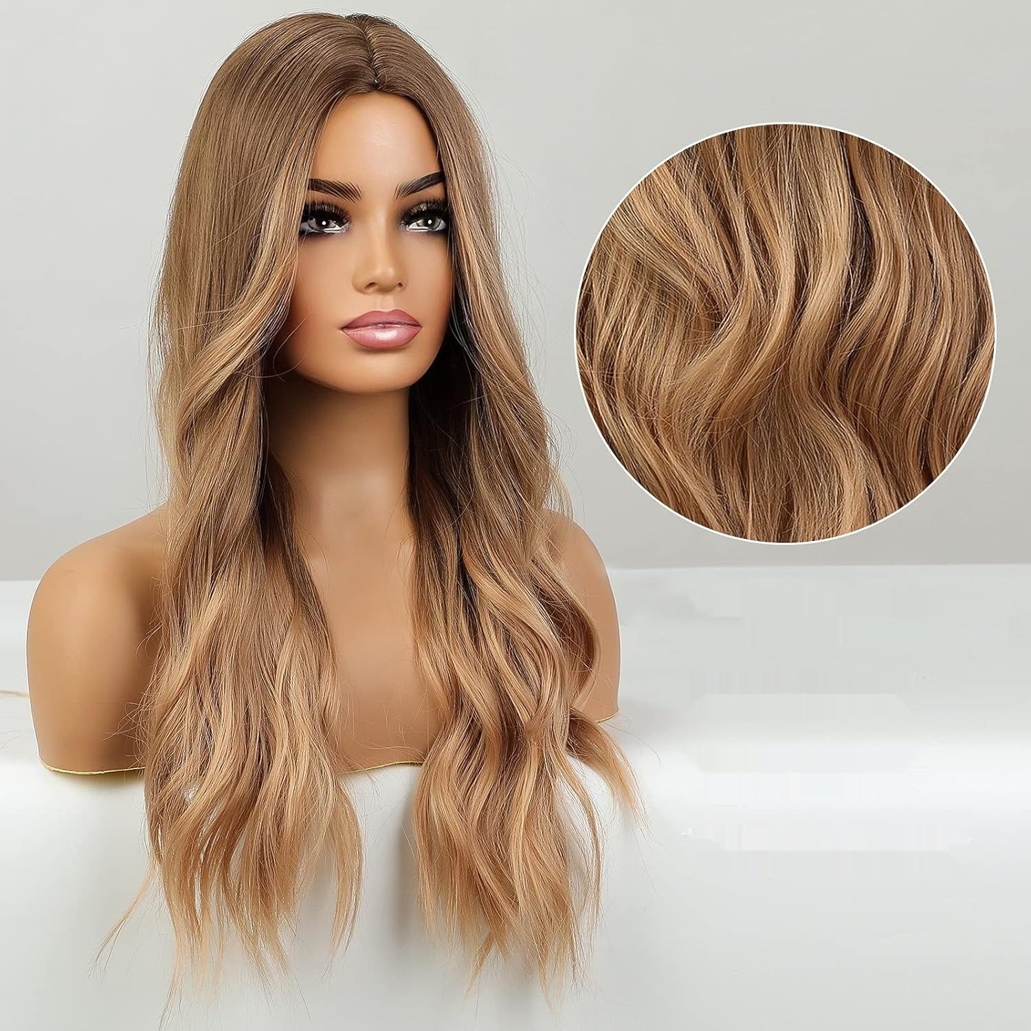 HAIRCUBE Długa Blond Peruka dla Kobiet, Naturalna Syntetyczna Peruka