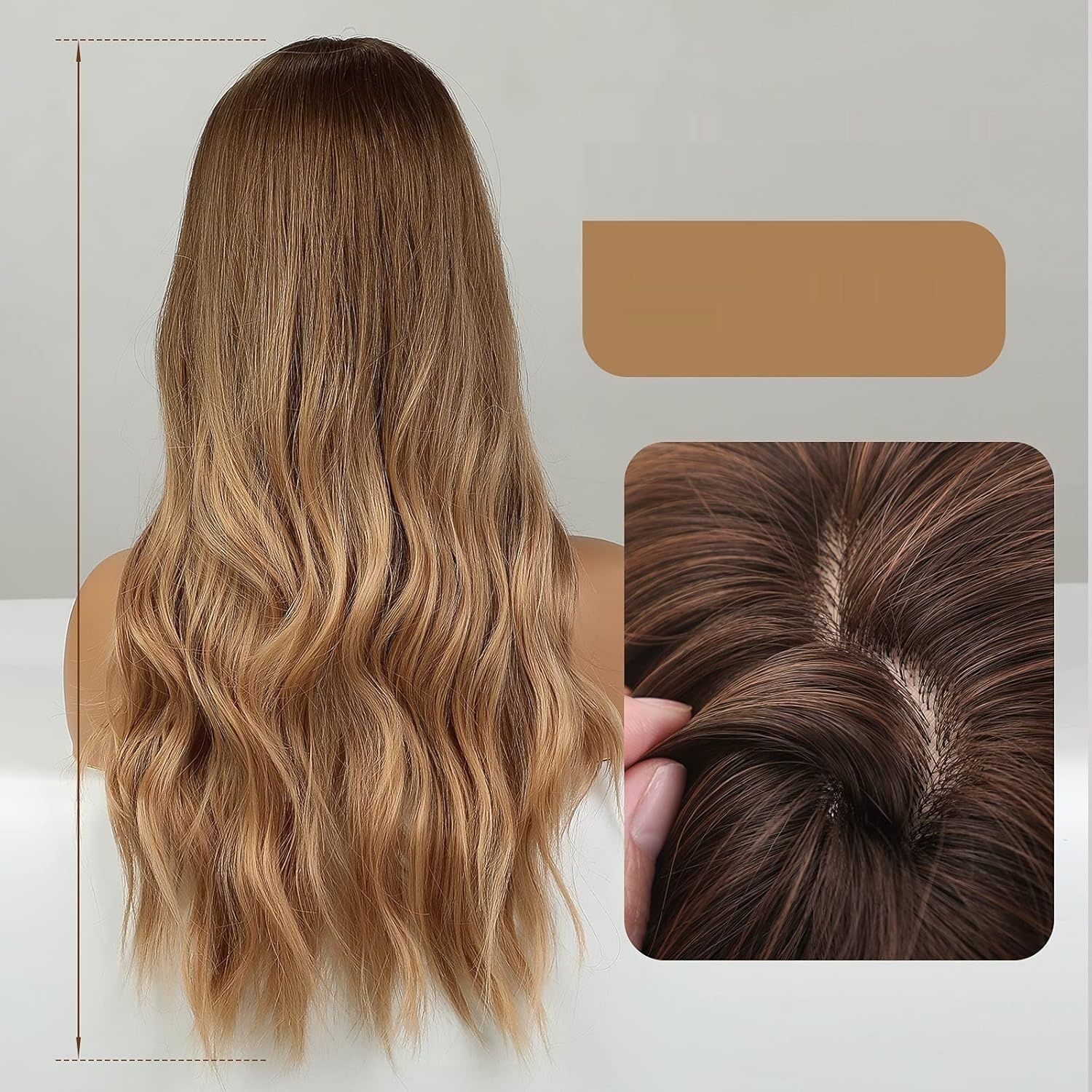 HAIRCUBE Długa Blond Peruka dla Kobiet, Naturalna Syntetyczna Peruka