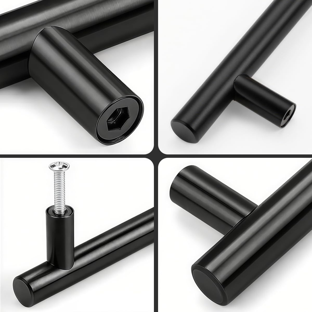 Uchwyty Drenky, czarne, zestaw 10 uchwytów, 64 mm, 100 mm długość