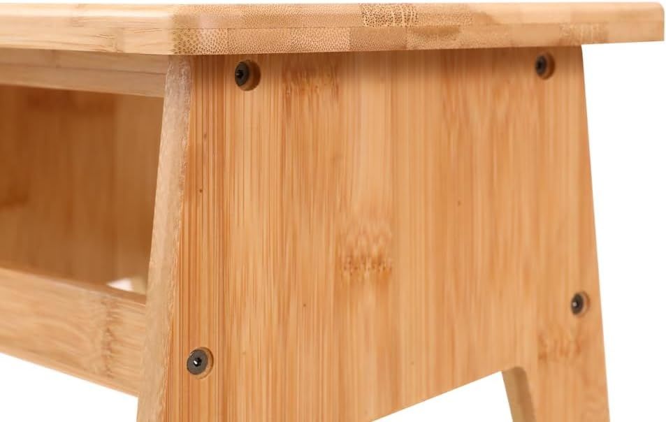 Balama Taboret, bambusowy, solidny stołek, 33 x 21 x 20 cm, do 100 kg