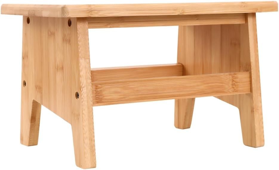 Balama Taboret, bambusowy, solidny stołek, 33 x 21 x 20 cm, do 100 kg