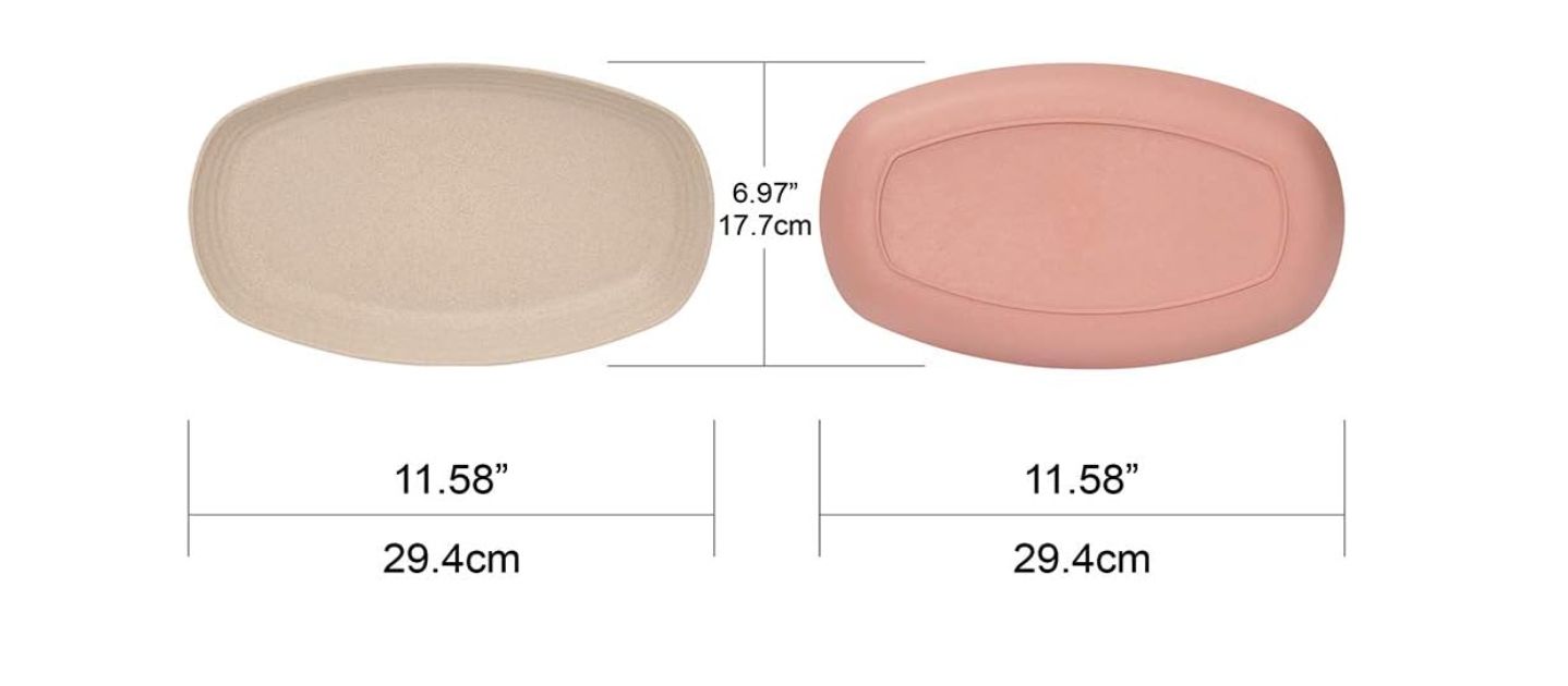Hobein 6 x 29,4 cm owalne plastikowe talerze