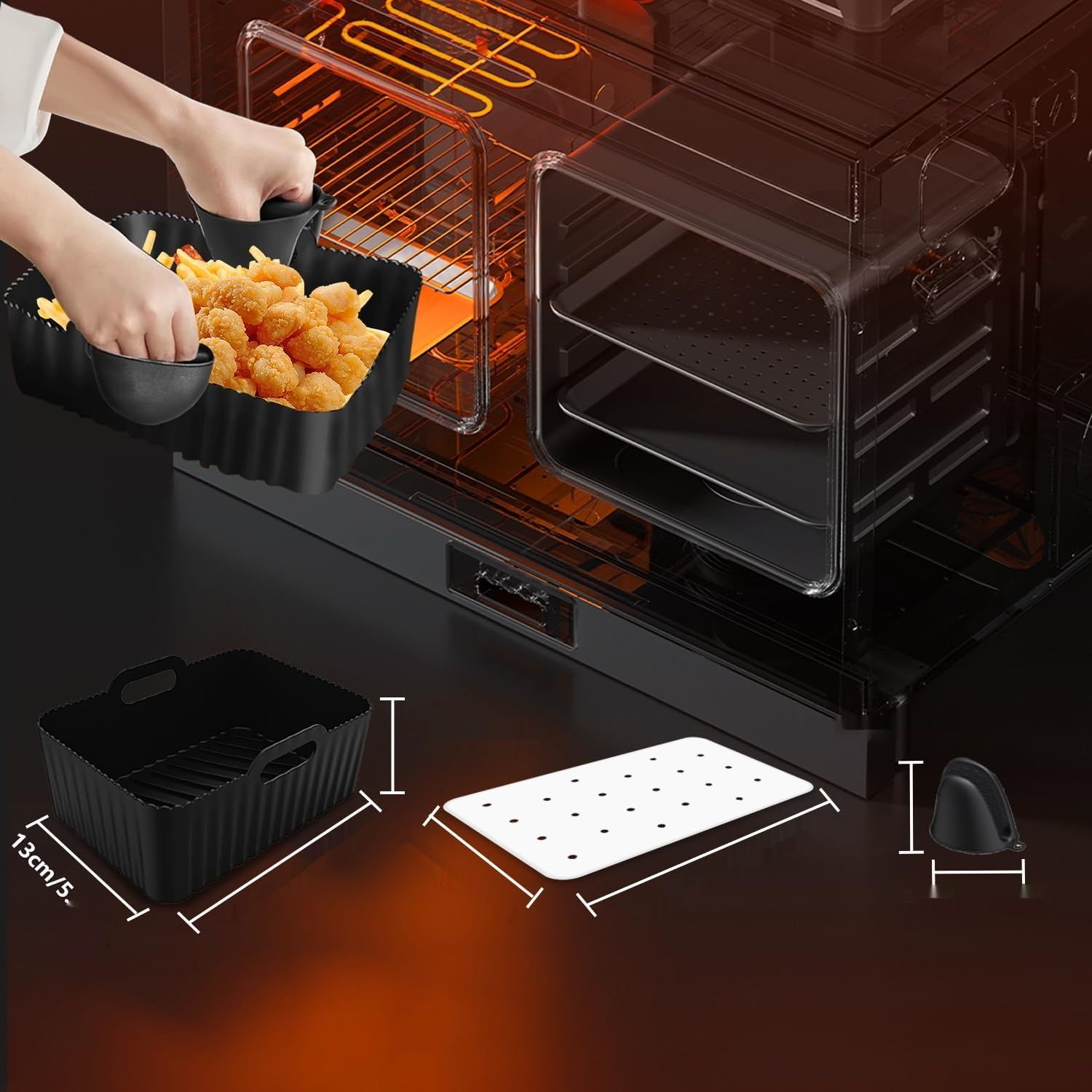 Zestaw akcesoriów do frytkownicy Covlongyu, zestaw 10 sztuk.