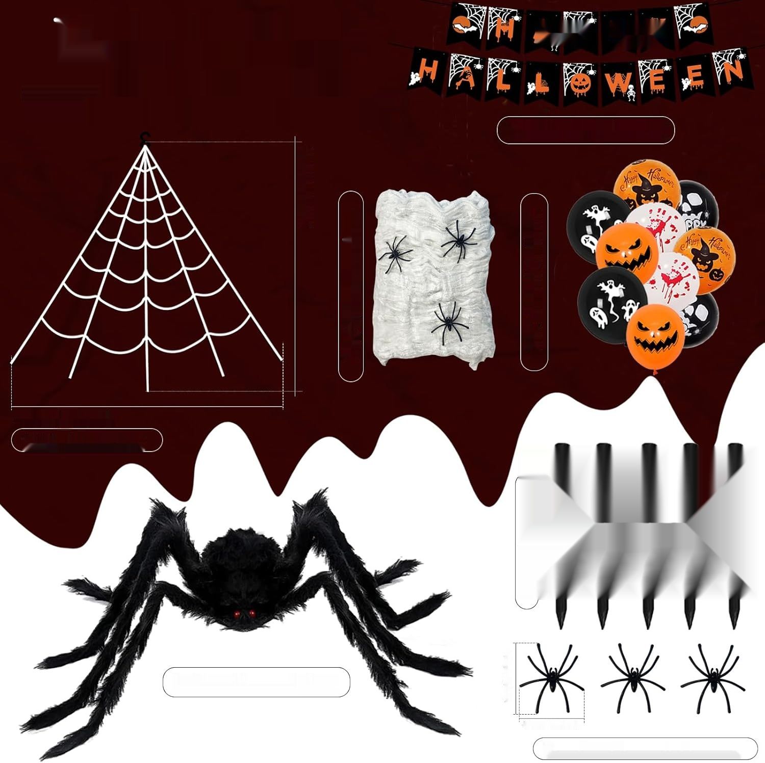 AMLOOPH Kompletny Zestaw Dekoracji Halloween