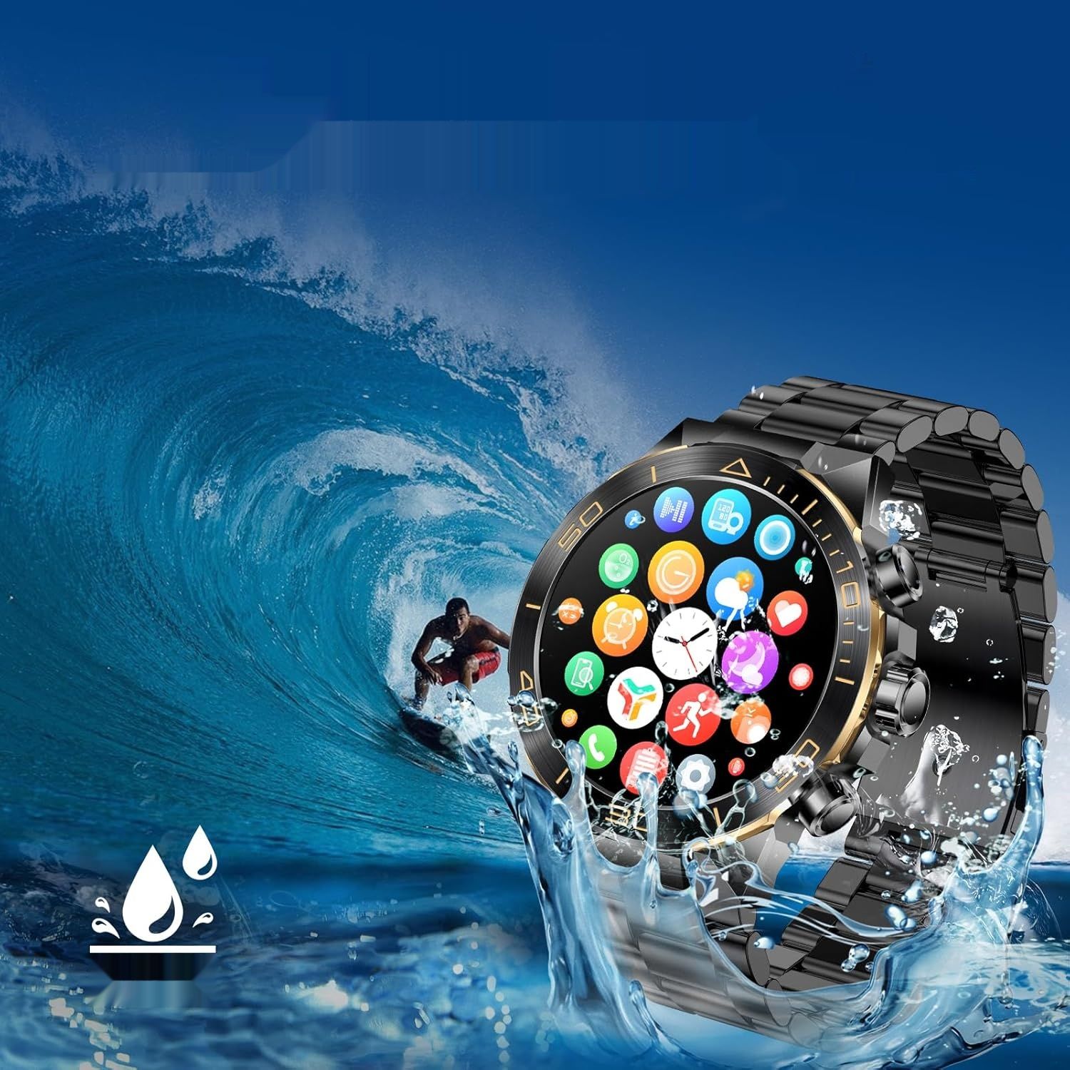 MiracDan Smartwatch Bluetooth 5.2, 1.43&#39;&#39; AMOLED Zegarek Sportowy