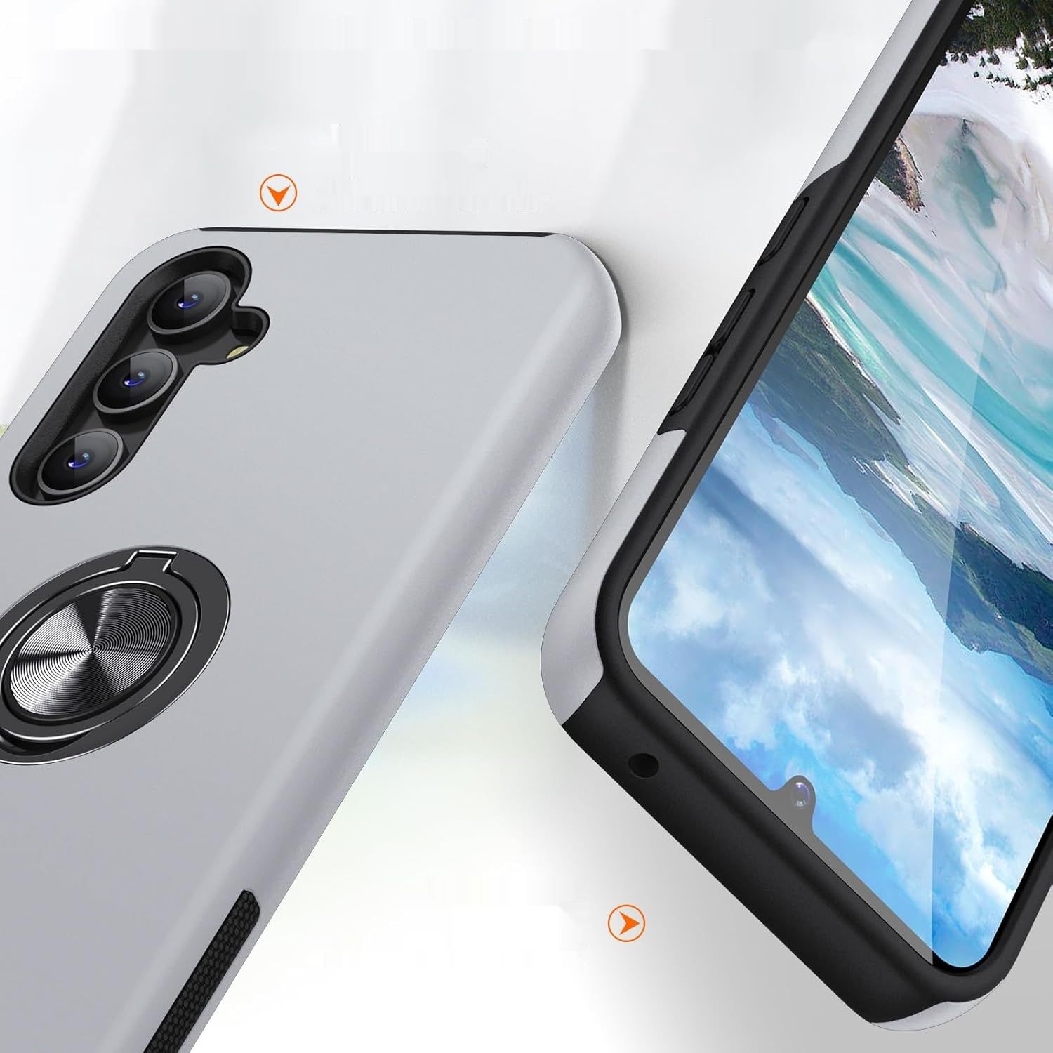 AOUIA Etui pour Samsung A34 5G z 2 foliami, magnetyczne wsparcie 360°