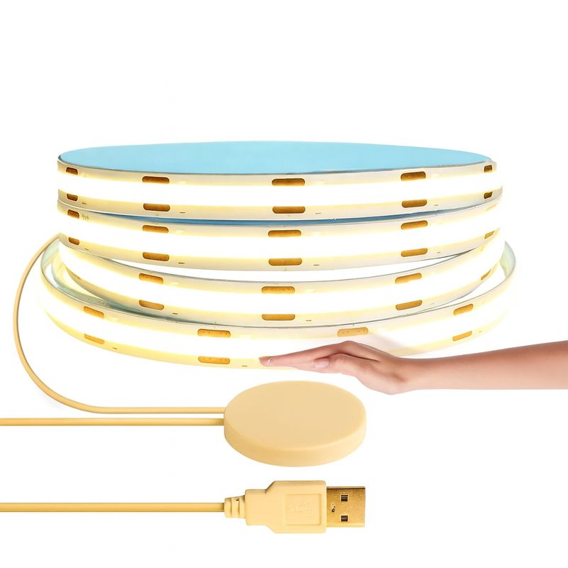 CHNMALITAI 5 V USB COB LED Pasek, 2 m Ciepłobiały Ściemnialny COB LED