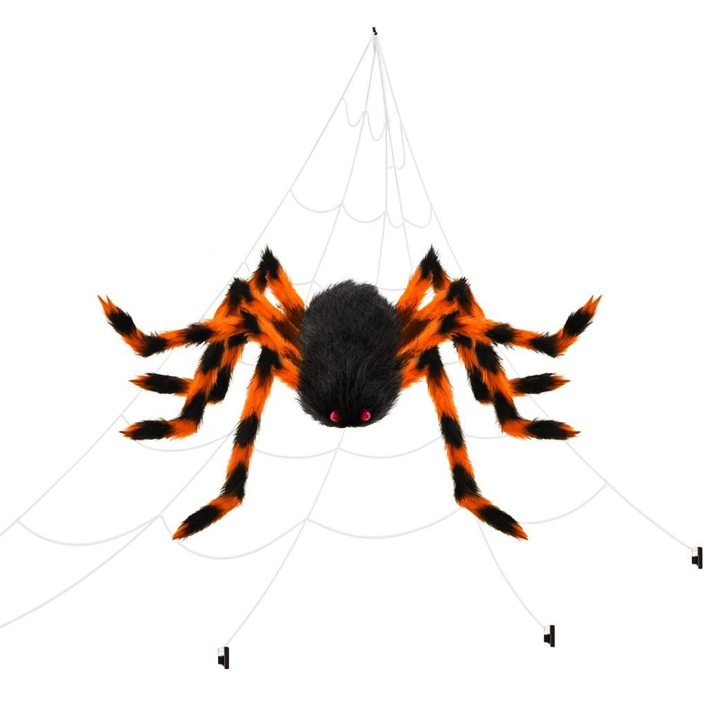 AMLOOPH Dekoracja Halloweenowa - 5 m Pajęczyna + 1,5 m Gigantyczny Pająk