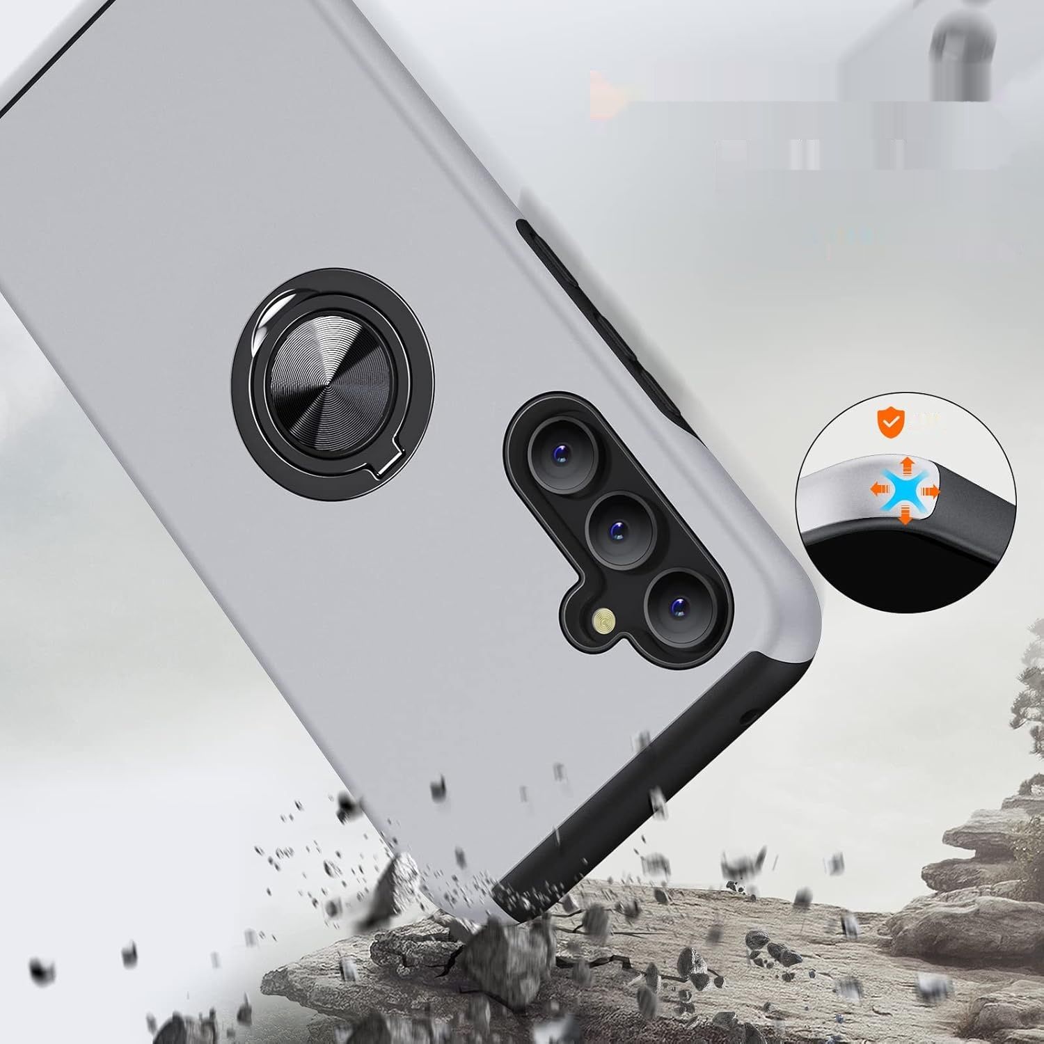 AOUIA Etui pour Samsung A34 5G z 2 foliami, magnetyczne wsparcie 360°