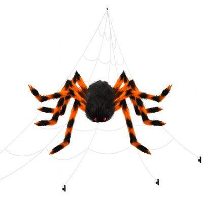 AMLOOPH Dekoracja Halloweenowa na Zewnątrz Ogrodu, Straszna Sieć Pająka