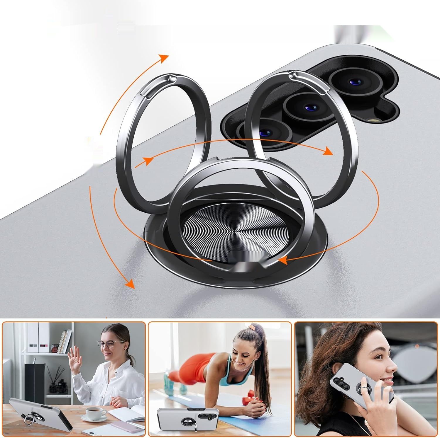 AOUIA Etui pour Samsung A34 5G z 2 foliami, magnetyczne wsparcie 360°