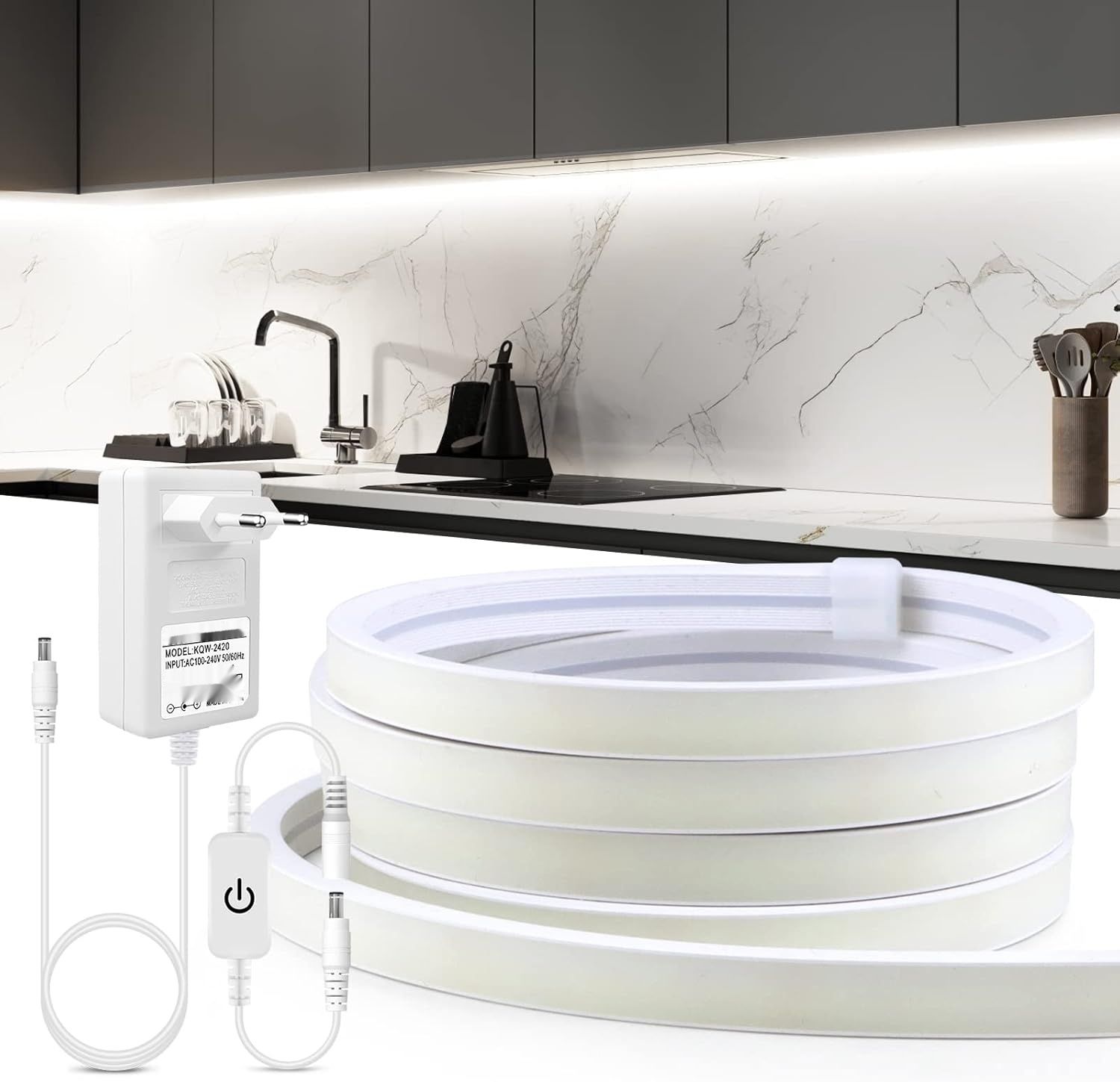 CHNMALITAI 24 V Neonowa Taśma LED Biała 5 m 1600 LED 6500 K