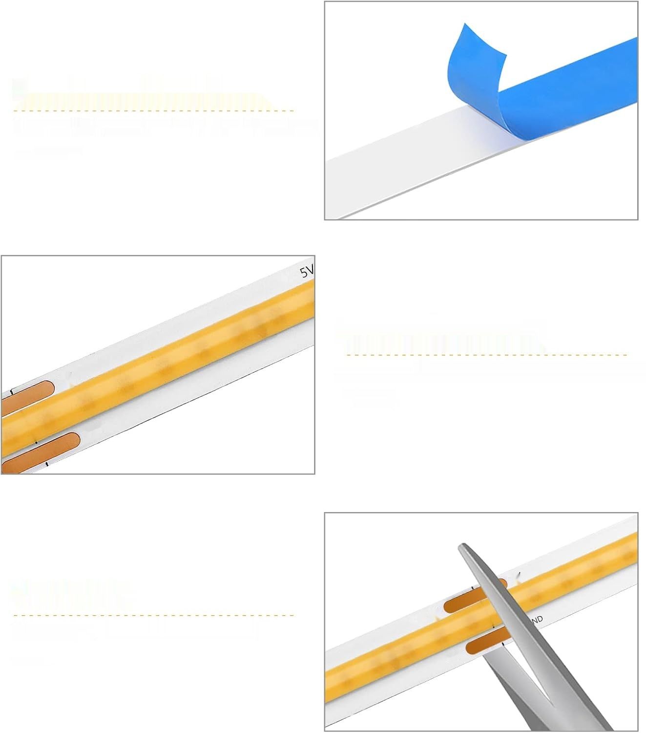 CHNMALITAI Pasek LED COB, 5 V USB Ściemnialny z Dotykowym Ściemniaczem