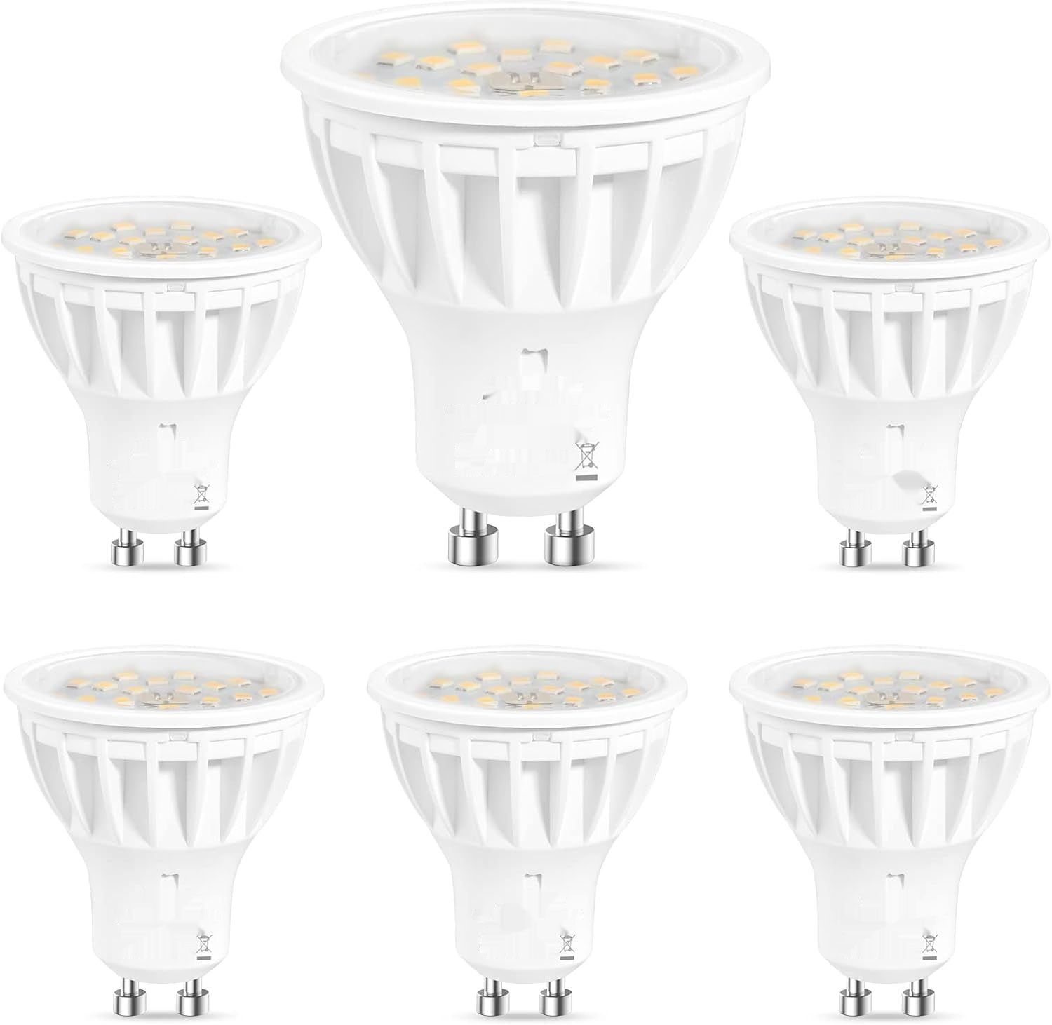 Aiwode Żarówka LED GU10, Naturalna Biel 4000K, Zestaw 6 sztuk.
