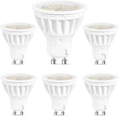 Aiwode Żarówka LED GU10, Naturalna Biel 4000K, Zestaw 6 sztuk.