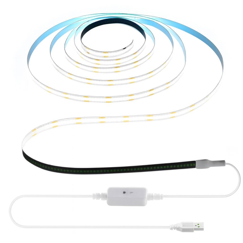 CHNMALITAI Pasek LED COB, 5 V USB Ściemnialny z Dotykowym Ściemniaczem