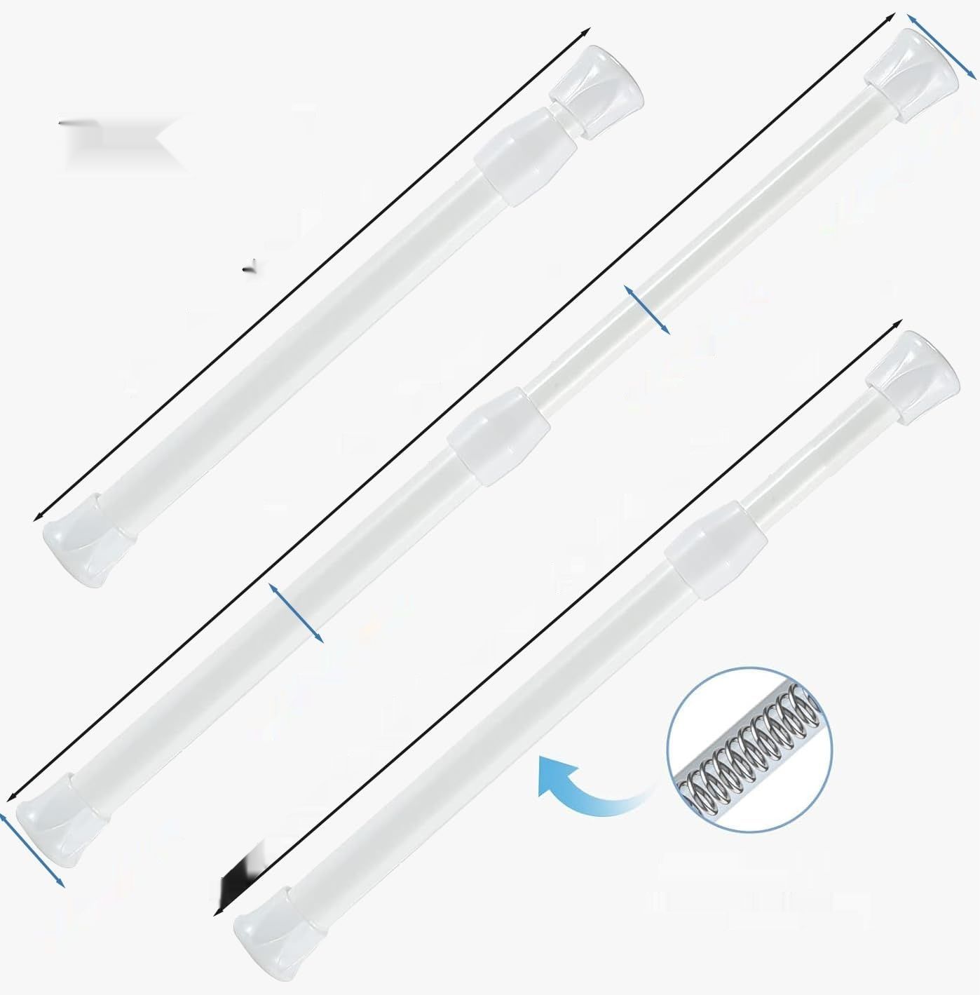 Goowin Zestaw 5 Wysięgników Teleskopowych 18-27 cm (Biały)