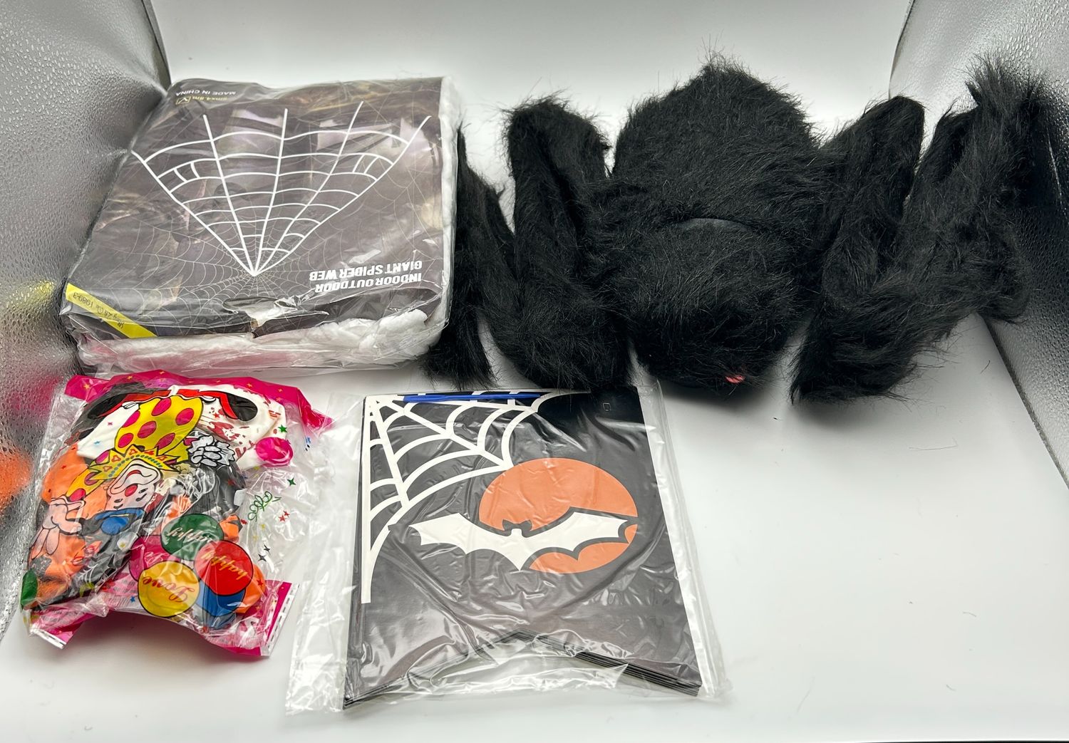 AMLOOPH Halloween Dekoracja Ogrodowa na Zewnątrz Straszna Sieć Pajęcza