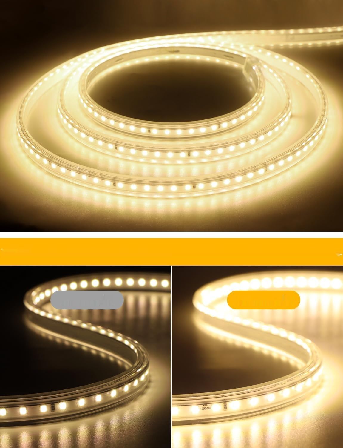 CHNMALITAI 220 V 230 V Taśma LED 5 m, 3000 K SMD2835 120LEDs/m