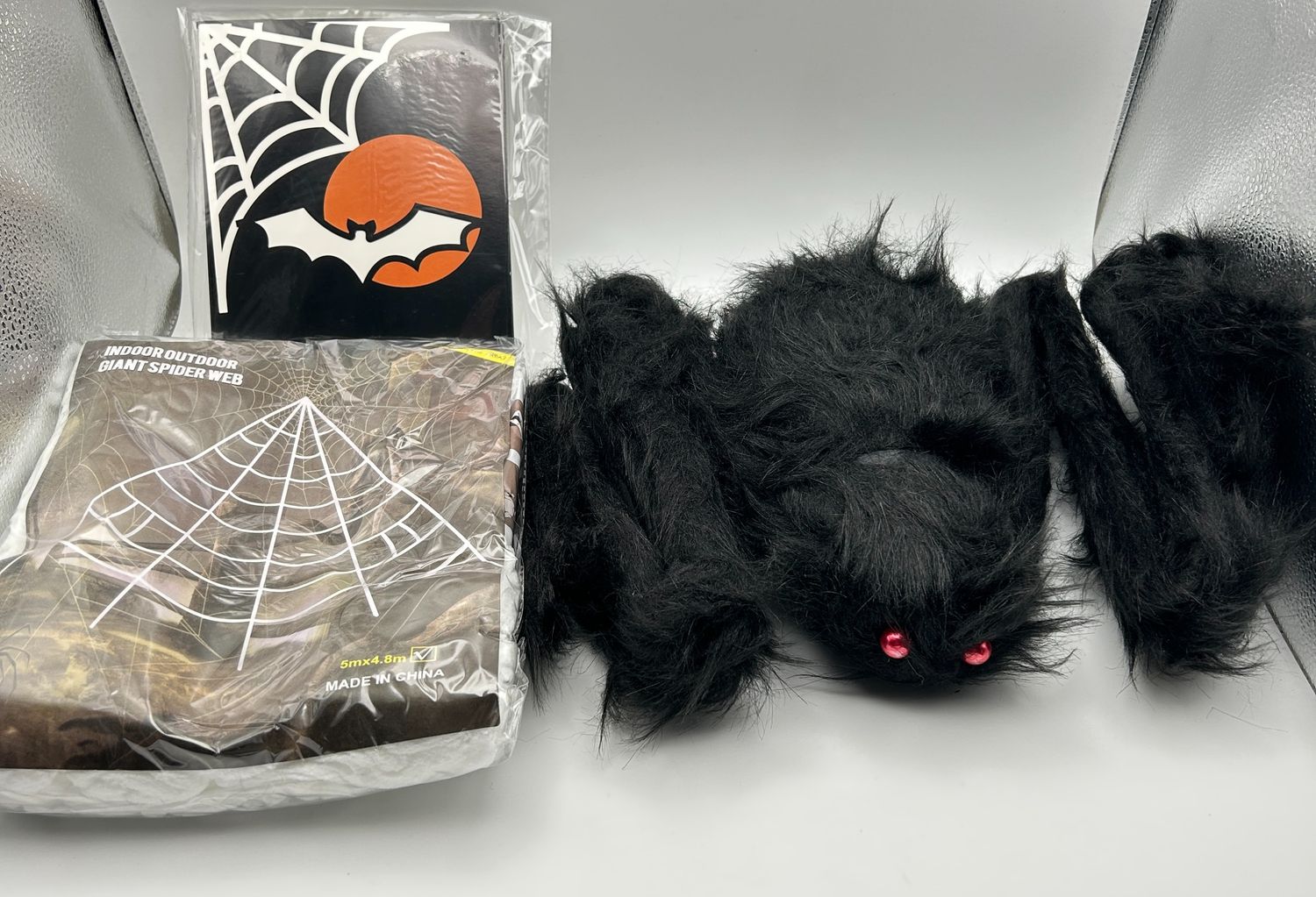 AMLOOPH Halloween Dekoracja Ogrodowa na Zewnątrz Straszna Sieć Pajęcza