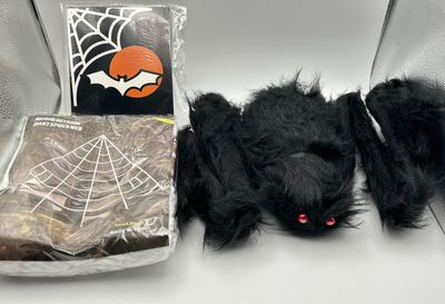 AMLOOPH Halloween Dekoracja Ogrodowa na Zewnątrz Straszna Sieć Pajęcza