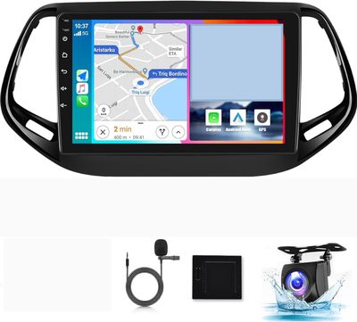 NHOPEEW Radio Samochodowe do Jeep Compass 2017-2021 z Carplay i Android Auto