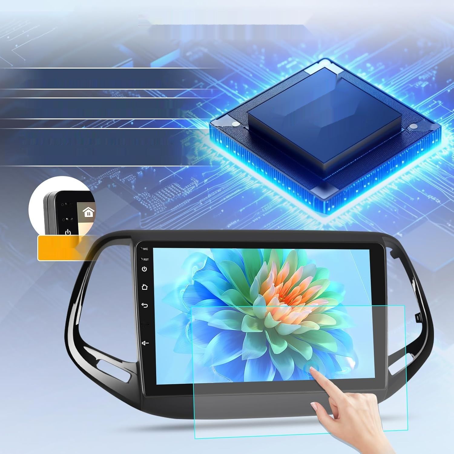 NHOPEEW Radio Samochodowe do Jeep Compass 2017-2021 z Carplay i Android Auto