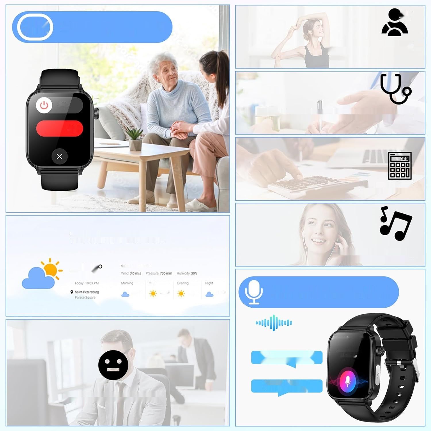 Marsyu Smartwatch z funkcjami EKG + HRV.