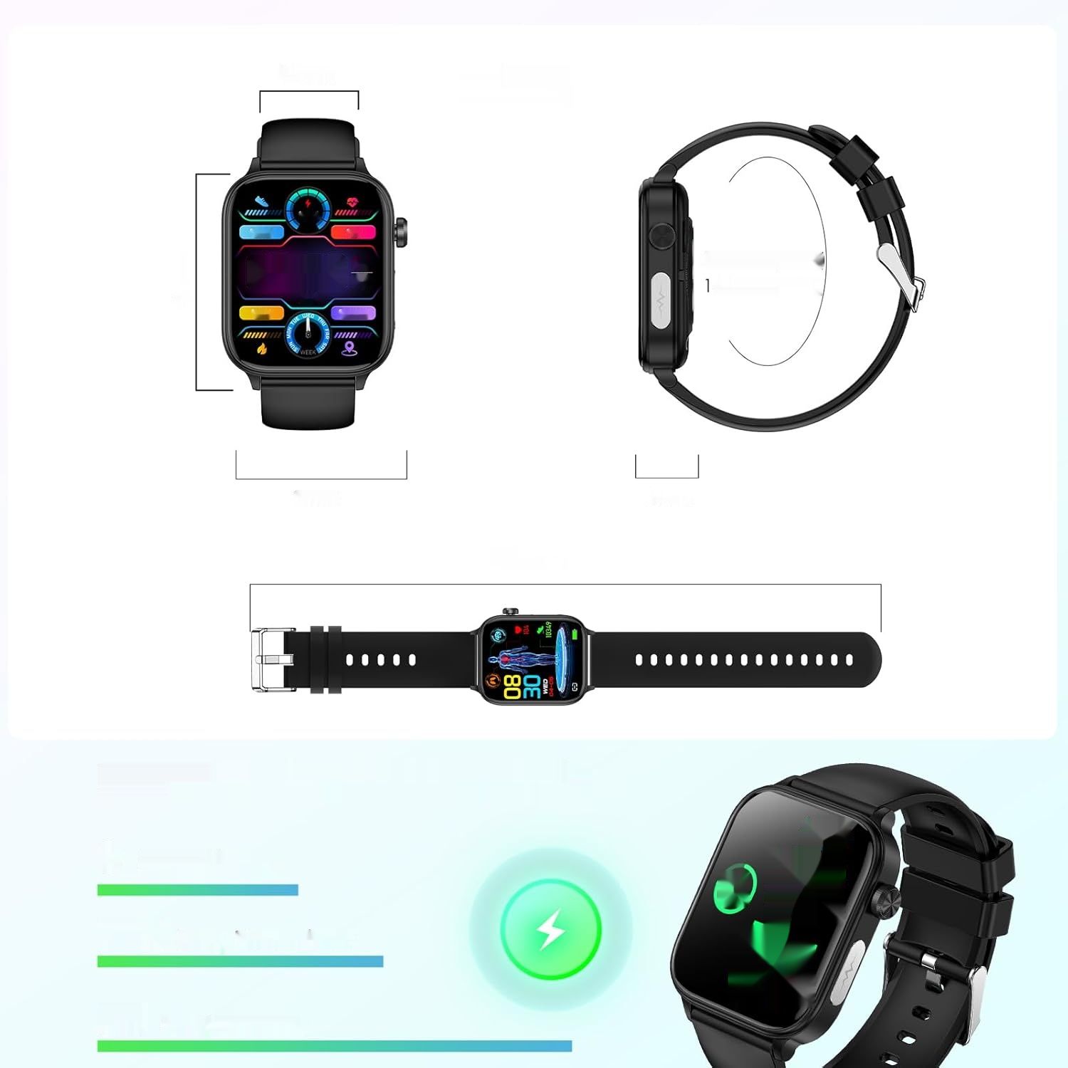 Marsyu Smartwatch z funkcjami EKG + HRV.