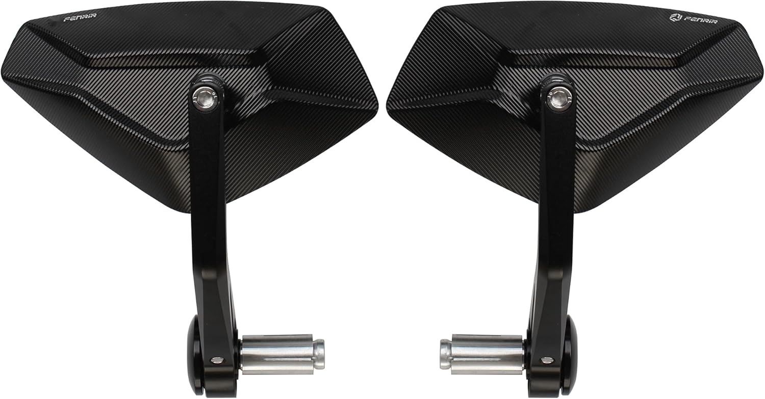 FENRIR Lusterka Wsteczne Motocyklowe na Kierownicę, Czarny CNC