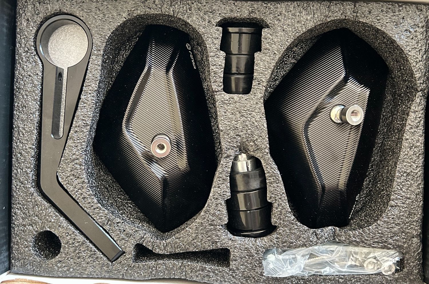 FENRIR Lusterka Wsteczne Motocyklowe na Kierownicę, Czarny CNC