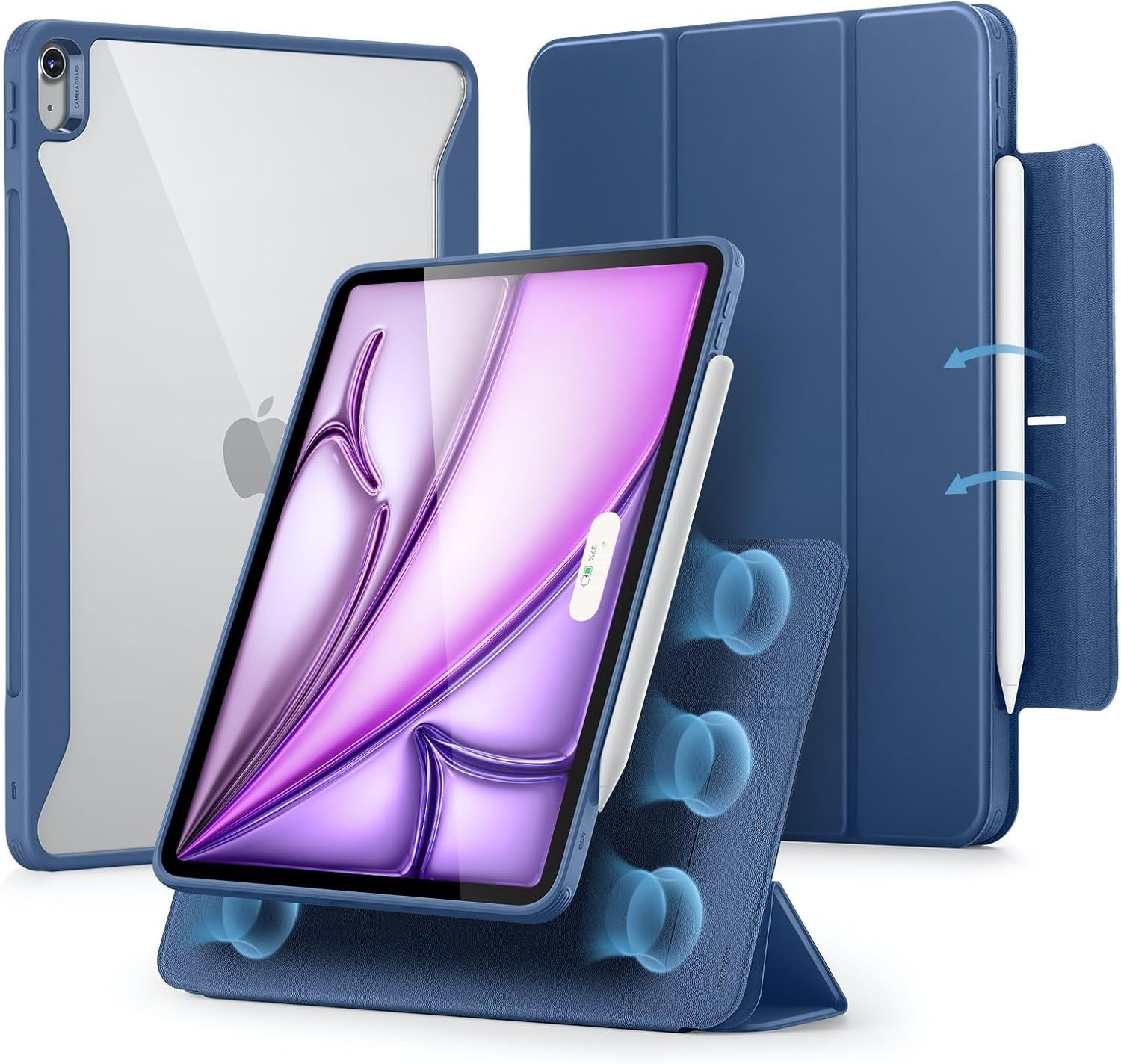 ESR Etui na iPad Air 13 Seria Rebound 360, Granatowe.